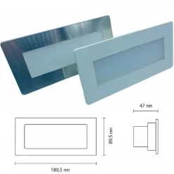 FARETTO SEGNAPASSO LED PER CASSETTA 506 4W IP65 220V 4000K DA INTERNO ED ESTERNO