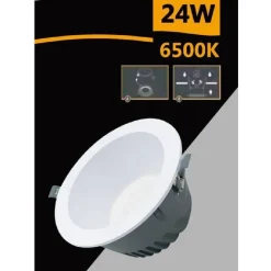 FARETTO SMD LED DA INCASSO ROTONDO 24WATT 2400LM LUCE BIANCO 4000K 6500K GL-AG24