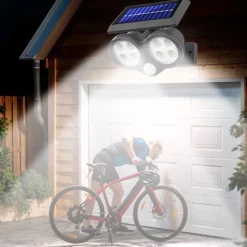 FARETTO SOLARE DA ESTERNO A LED COB LAMPADA DA PARETE APPLIQUE IMPERMEABILE IP65