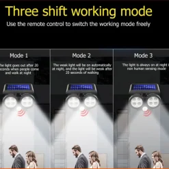 FARETTO SOLARE DA ESTERNO A LED COB LAMPADA DA PARETE APPLIQUE IMPERMEABILE IP65