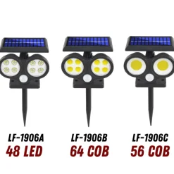 FARETTO SOLARE DA ESTERNO A LED COB LAMPADA DA PARETE APPLIQUE IMPERMEABILE IP65