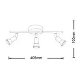 FARETTO SPOT LED ORIENTABILE DA SOFFITTO C72-B3 3XGU10 MAX.10W IP20 BIANCO DESIGN MODERNO