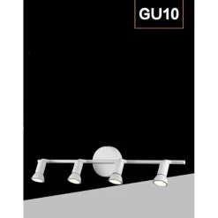 FARETTO SPOT LED ORIENTABILE DA SOFFITTO C72-B4 4XGU10 MAX.10W IP20 BIANCO DESIGN MODERNO