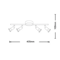 FARETTO SPOT LED ORIENTABILE DA SOFFITTO C72-B4 4XGU10 MAX.10W IP20 BIANCO DESIGN MODERNO