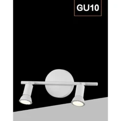 FARETTO SPOT LED ORIENTABILE DA SOFFITTO C72-B2 2XGU10 MAX.10W IP20 BIANCO DESIGN MODERNO