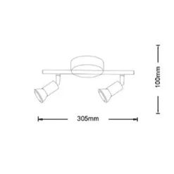 FARETTO SPOT LED ORIENTABILE DA SOFFITTO C72-B2 2XGU10 MAX.10W IP20 BIANCO DESIGN MODERNO