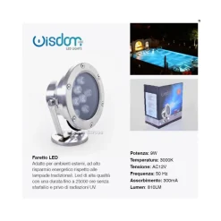 FARETTO SPOT LIGHT PER ESTERNO DA GIARDINO 9 WATT LUCE CALDA FREDDA VERDE RGB