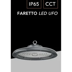 FARETTO UFO LAMPADA INDUSTRIALE LED 100W IP65 CCT SWITCH CAMBIA COLORE LUCE UFO319-100W-3C