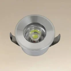 FARETTO 1W LED INCASSO A SOFFITTO IP20 ARGENTO MINI SPOT SEGNAPASSI LUCE CALDA 00267