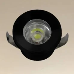 FARETTO 1W LED INCASSO A SOFFITTO IP20 NERO MINI SPOT SEGNAPASSI LUCE NATURALE 00298