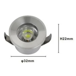 FARETTO 1W LED INCASSO A SOFFITTO IP20 ARGENTO MINI SPOT SEGNAPASSI LUCE NATURALE 00250