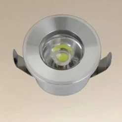 FARETTO 1W LED INCASSO A SOFFITTO IP20 ARGENTO MINI SPOT SEGNAPASSI LUCE FREDDA 00243