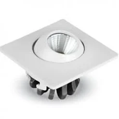 FARETTO 3W ORIENTABILE QUADRATO DA INCASSO BIANCO CON ALETTE PER CARTONGESSO