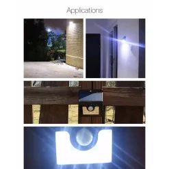 FARO 8 LED CON PANNELLO SOLARE RICARICABILE E SENSORE DI MOVIMENTO PER ESTERNO