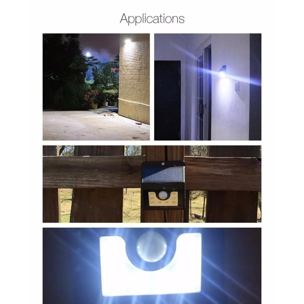 FARO 8 LED CON PANNELLO SOLARE RICARICABILE E SENSORE DI MOVIMENTO PER ESTERNO