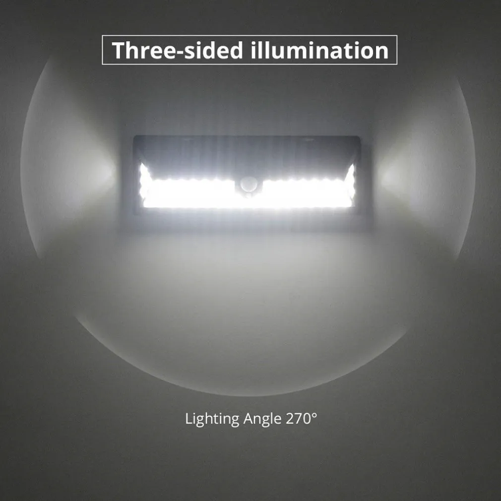 FARO 92 LED CON PANNELLO SOLARE E SENSORE DI MOVIMENTO FARETTO CREPUSCOLARE 30W