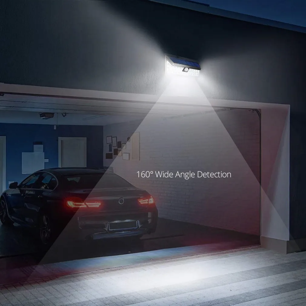 FARO 92 LED CON PANNELLO SOLARE E SENSORE DI MOVIMENTO FARETTO CREPUSCOLARE 30W