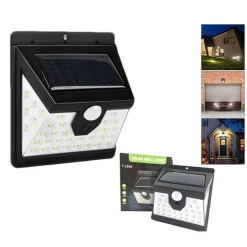 FARO 40 LED CON PANNELLO SOLARE E SENSORE DI MOVIMENTO FARETTO CREPUSCOLARE
