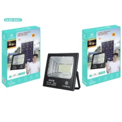 FARO A LED LUCE RICARICA SOLARE IP67 600W CON CREPUSCOLARE TELECOMANDO GLED-8457