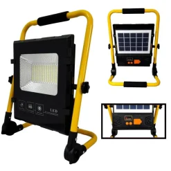 FARO DI EMERGENZA A LED 100W CON PANNELLO SOLARE RICARICABILE TORCIA SOS