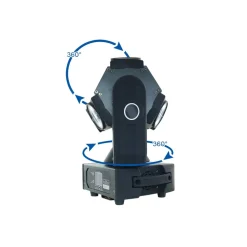 FARO DISCOTECA TESTA MOBILE 9 LED 360 GRADI RGBW MOVING HEAD LIGHT PROIETTORE