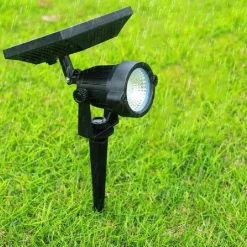 FARO FARETTO A LED GIARDINO PICCHETTO CON PANNELLO SOLARE 10W CREPUSCOLARE