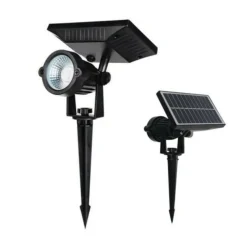 FARO FARETTO A LED GIARDINO PICCHETTO CON PANNELLO SOLARE 10W CREPUSCOLARE