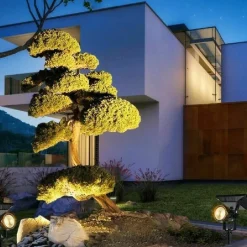 FARO FARETTO A LED GIARDINO PICCHETTO CON PANNELLO SOLARE 10W CREPUSCOLARE