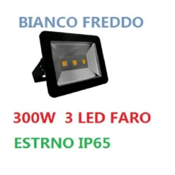 FARO FARETTO A LED 150W WATT NERO IP65 DA ESTERNO CON 3 LED ALTA POTENZA BIANCO