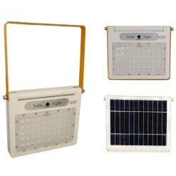FARO FARETTO LED CON PANNELLO SOLARE PIEGHEVOLE STAFFA 100W 50 LED HY52300
