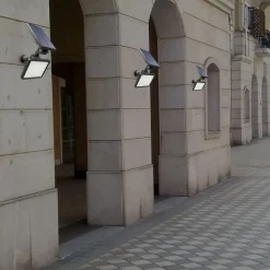 FARO FARETTO LED GIARDINO 48 LED 10W PICCHETTO PANNELLO ENERGIA SOLARE 2000MAH