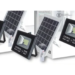 FARO FARETTO LED PANNELLO A RICARICA SOLARE 10 W IP67 CON TELECOMANDO GLED-8117