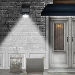 FARO FARETTO PANNELLO SOLARE SENSORE MOVIMENTO E CREPUSCOLARE 4 LED PER ESTERNO