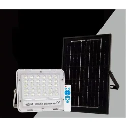 FARO FARETTO PANNELLO SOLARE 50 WATT LUCE FREDDA 6500K IP65 TELECOMANDO S12A-50W