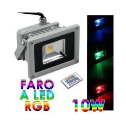 FARO FARETTO RGB LED 10W MULTICOLOR COLORI TENUTA STAGNA USO ESTERNO TELECOMANDO