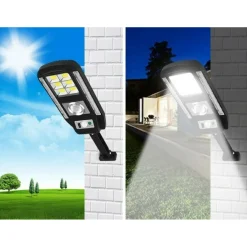 FARO LAMPIONE FARETTO CON PANNELLO SOLARE SENSORE DI MOVIMENTO 89 LED CL-728