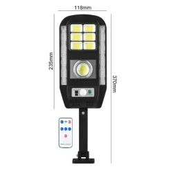 FARO LAMPIONE FARETTO CON PANNELLO SOLARE SENSORE DI MOVIMENTO 89 LED CL-728