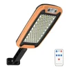 FARO LAMPIONE STRADALE CON PANNELLO SOLARE CON SENSORE TELECOMANDO 124 LED 8019D