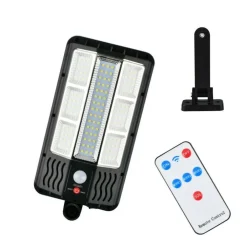 FARO LAMPIONE STRADALE PANNELLO SOLARE CON SENSORE TELECOMANDO 117 LED SMD TA146