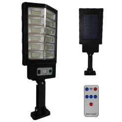 FARO LAMPIONE STRADALE PANNELLO SOLARE CON SENSORE TELECOMANDO 144LED 60W T936-C