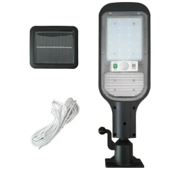 FARO LAMPIONE STRADALE PANNELLO SOLARE SENSORE DI MOVIMENTO 24 LED 120W JX-516