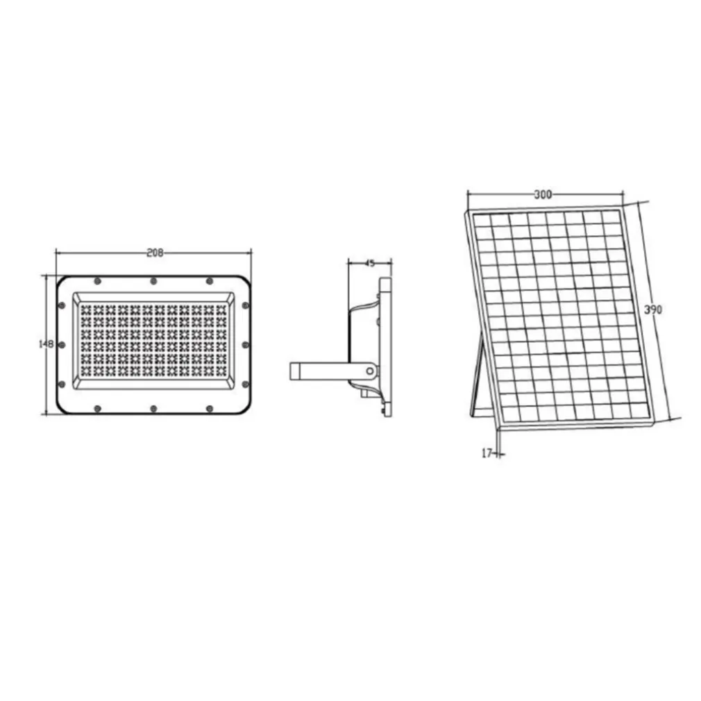 FARO LED DA ESTERNO CON PANNELLO SOLARE 180W IP66 TELECOMANDO LUCE REGOLABILE SF319-180-3C