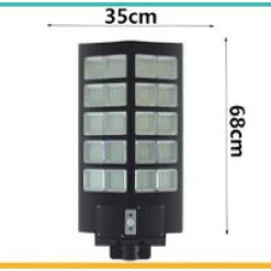 FARO LED LAMPIONE STRADALE 1200W PANNELLO SOLARE SENSORE CREPUSCOLARE IP67 LED-8472