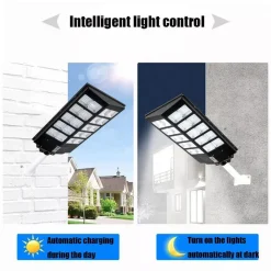 FARO LED LAMPIONE STRADALE CON PANNELLO SOLARE 1000 W CREPUSCOLARE CON STAFFA