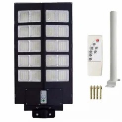 FARO LED LAMPIONE STRADALE CON PANNELLO SOLARE 1000 W CREPUSCOLARE CON STAFFA