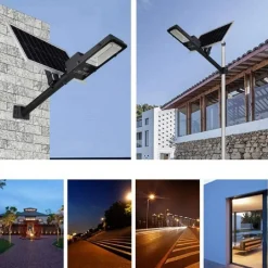 FARO LED LAMPIONE 200W CON PANNELLO ENERGIA SOLARE KIT STAFFA INCLUSO SO-200W-LF