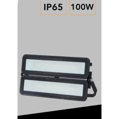 FARO LED MODULARE 100 WATT NERO PROIETTORE DA ESTERNO LUCE FREDDA 6000K IP65 EL-100W-F