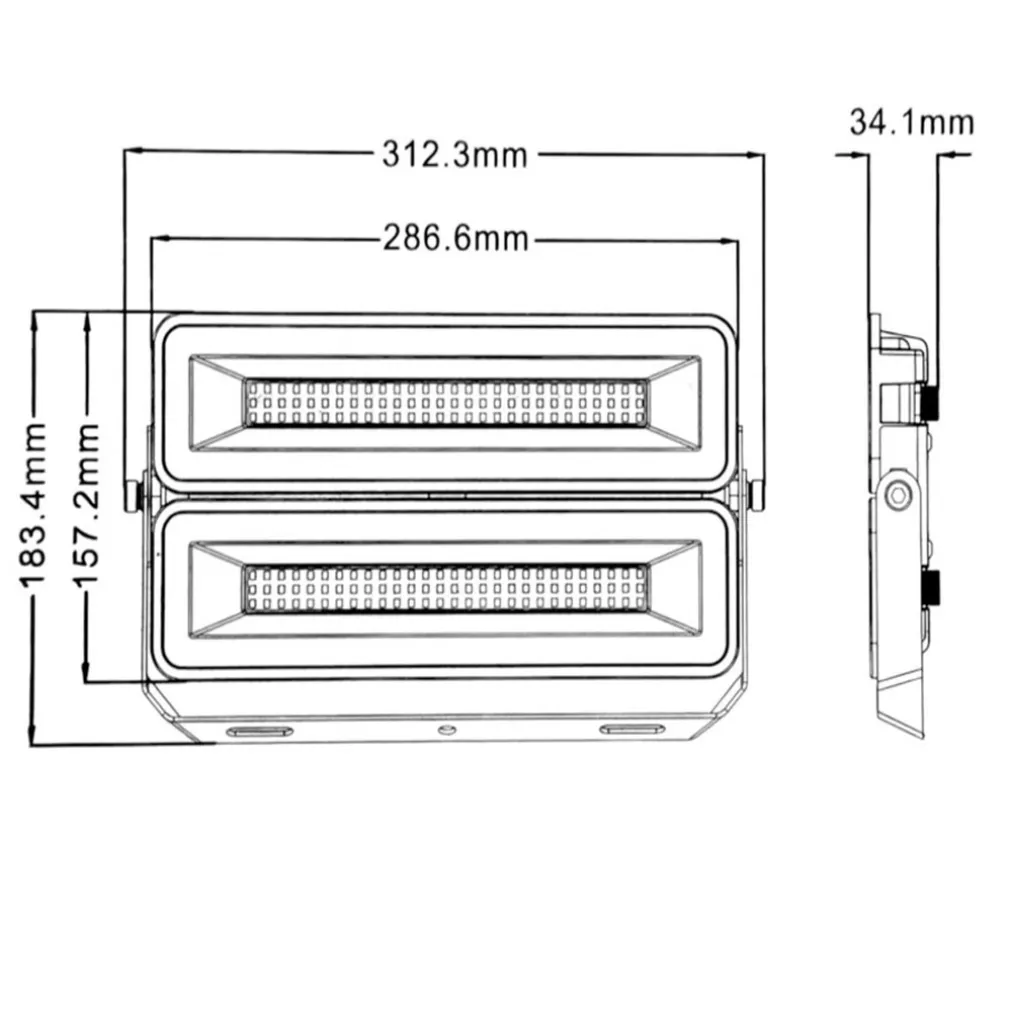FARO LED MODULARE 100 WATT NERO PROIETTORE DA ESTERNO LUCE FREDDA 6000K IP65 EL-100W-F