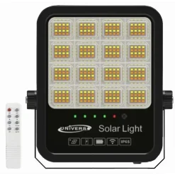 FARO LED PROIETTORE 200W IP65 CCT 3IN1 CON PANNELLO SOLARE TELECOMANDO RY-200W-3C