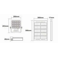 FARO LED PROIETTORE 300W IP65 CCT 3IN1 CON PANNELLO SOLARE TELECOMANDO RY-300W-3C